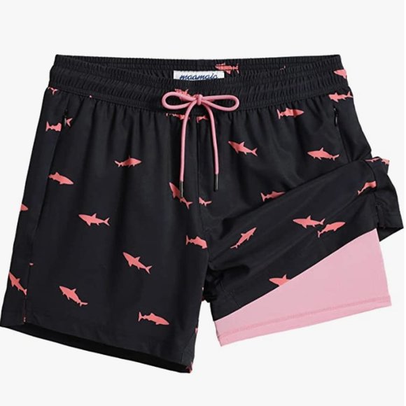 Swimtrunks Men Shark Black with Pink Design Medium​ - Picture 1 of 1